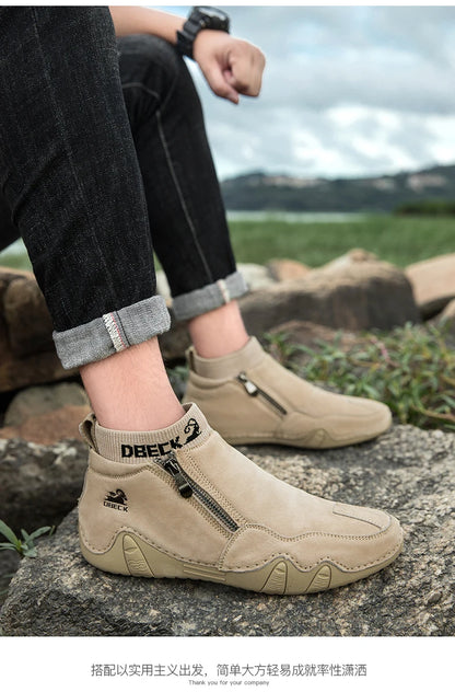 DBECK Men Sneakers Casual Shoes Male High Top Sneakers Winter Warm Designer Fashion Loafers Lace Up Shoes Men Ankle Boots
