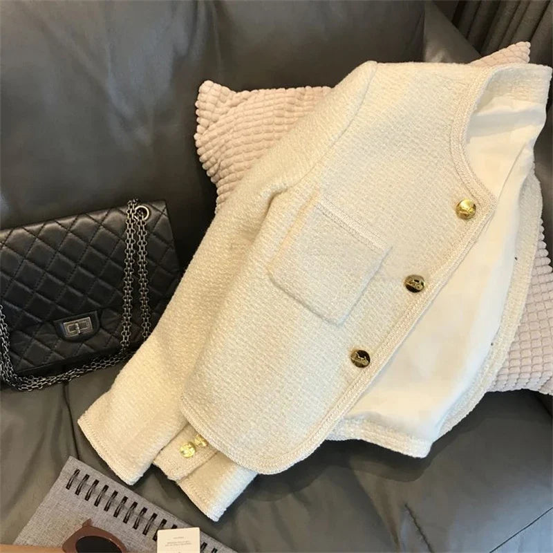 Women's Suit Coat 2025 Spring Autumn Temperament Versatile Ladies Woolen Blazer Jacket Casual Loose Lady Blazer Outerwear