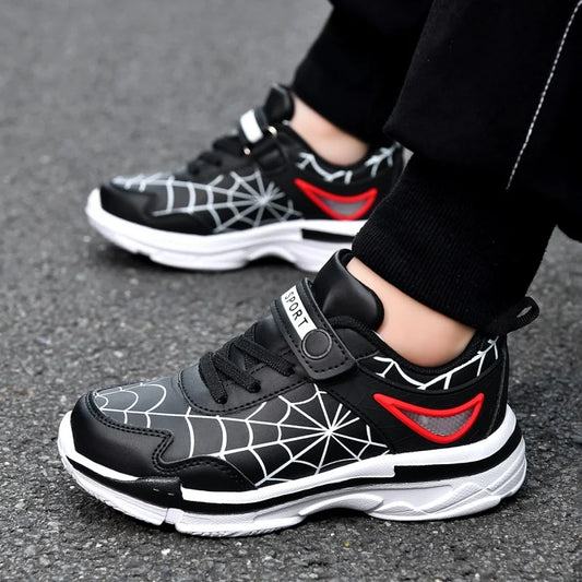 New children's shoes boys cartoon spider sneakers students casual light running shoes children's non-slip basketball shoes 26-38