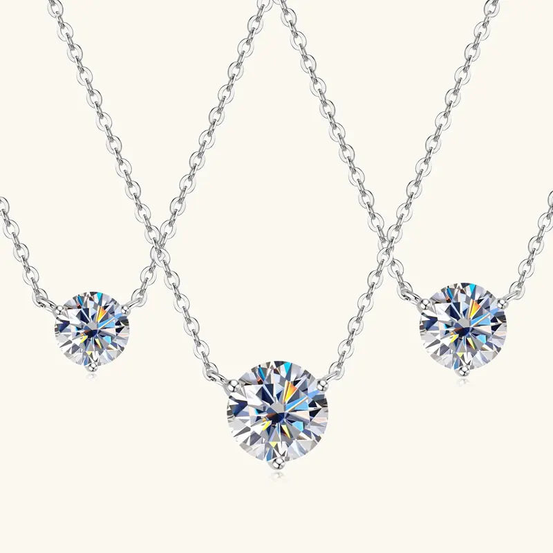 1CT 1.5CT 2CT Moissanite Pendant Necklace s925 Sterling Silver Certified Solitaire Drop Necklaces For Women Jewelry Gift