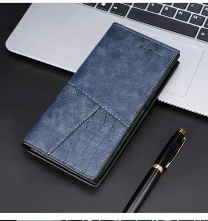 Men's Long Wallet Multi-card Slot Card Money Holder Wallet Zipper Multi Functional PU Leather Coin Purse for Man