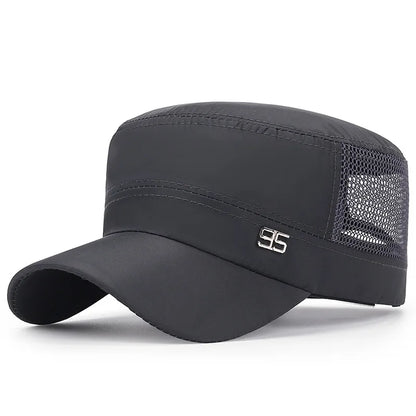 military cap flat top hat men's baseball hat spring summer men's outdoor sunshade mesh hat
