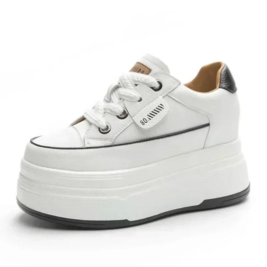 Hidden Heel Shoes High Platform shoes 9cm 3 inch comfortable sneakers for women Vulcanized Shoes Chunky Wedge Casual Shoes