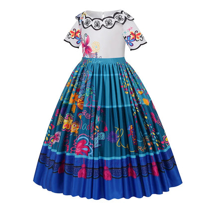 Girls Encanto Costume Charm Princess Dress Suit Kids Cosplay Mirabel Carnival Isabela Birthday Party Christmas Clothing