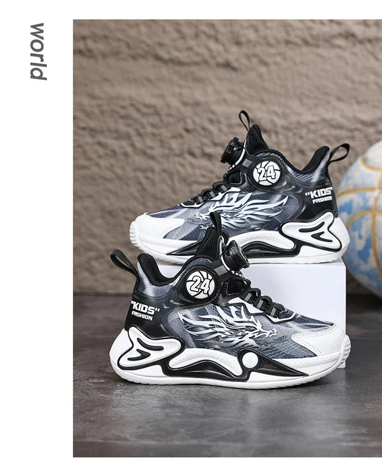 Luxury Boy Sneaker 2025 New Fashion Outdoor Kids Basketball Shoes Soft Sole School Children Sports Shoes for Boy 4 To 12 Years