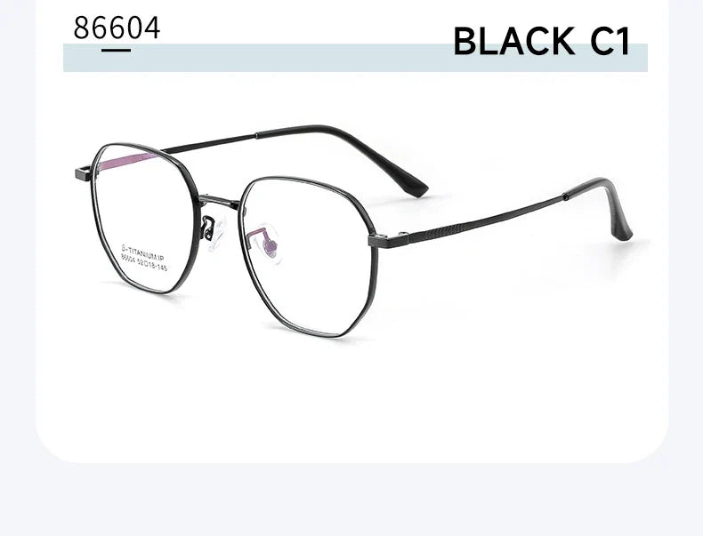 New Retro Simple Fashion Eyeglass Frames Semi Titanium Myopia Anti-Blue Light Glasses Customizable Prescription 86604