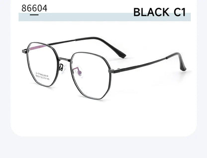 New Retro Simple Fashion Eyeglass Frames Semi Titanium Myopia Anti-Blue Light Glasses Customizable Prescription 86604