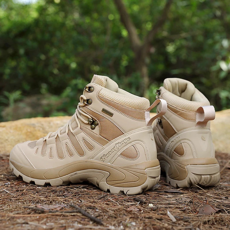New Men Tactical Boot Breathable Safety Anti-Slip Hunting Boot Motorcycle Male Army Boots Desert Climbing Hiking Shoes Size Plus