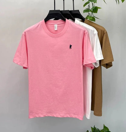 100% cotton high-end brand T-shirt short sleeve summer fashion classic pony embroidery round neck top luxury new Paul men's wear