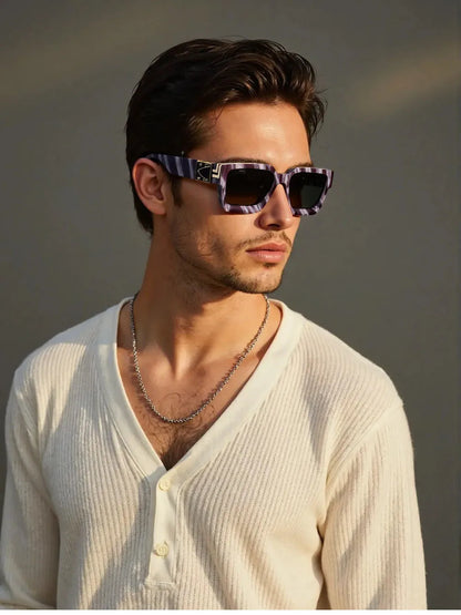 Square Sunglass Men Retro Millionaire Sunglasses Women 2025 Trendy Vintage Vacation Fashion Glasses Gafas De Sol Hombre Lunette
