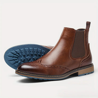 Size 7-13 Brogue Chelsea Men Boots Classical American Style Leather Boots