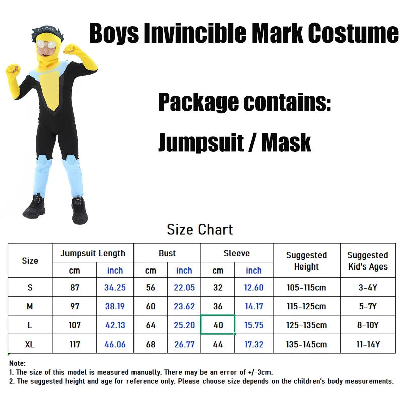 Anime Kids Invincible Costume Boys Omni-man Mark Grayson Cosplay Child Superhero Girls Atom Eve Pink Jumpsuit Halloween Costume