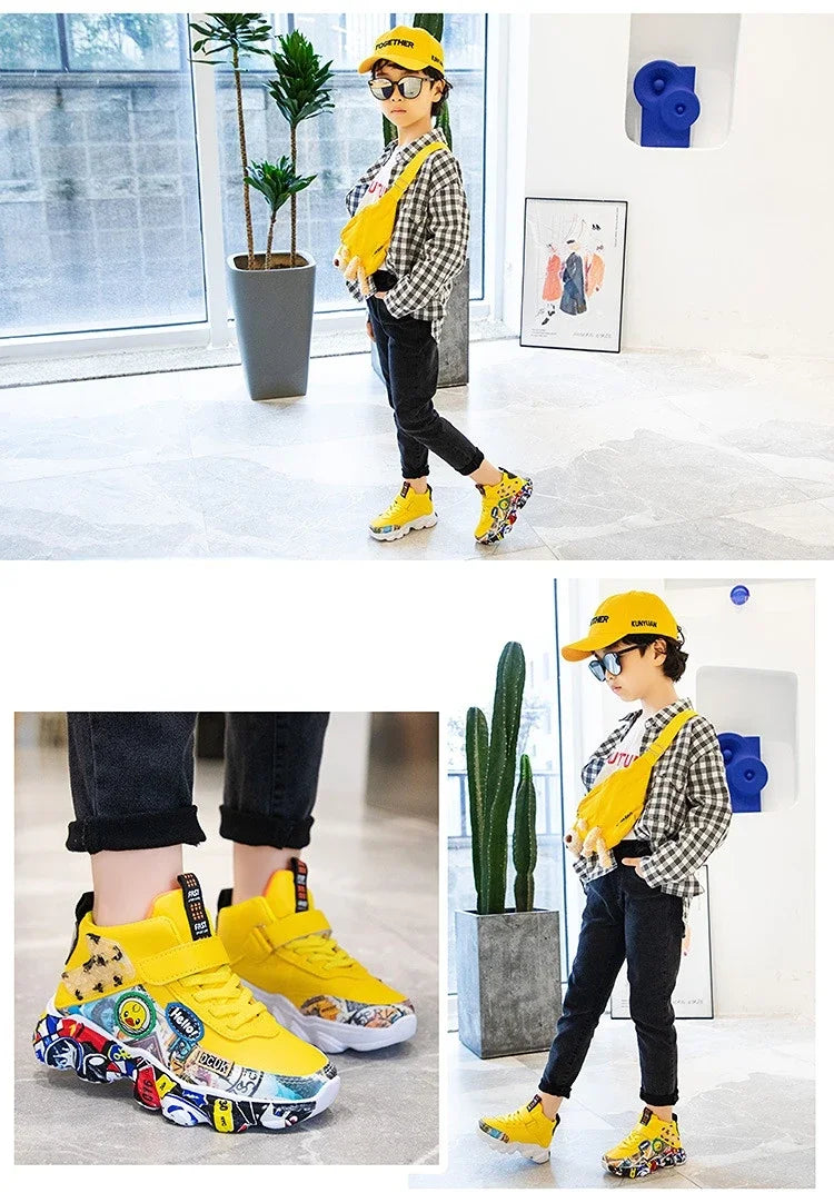Spring Fall Kids Shoes Boys Girls Child Sneakers High Quality Casual Sports Tennis Flats Winter Outdoor Running