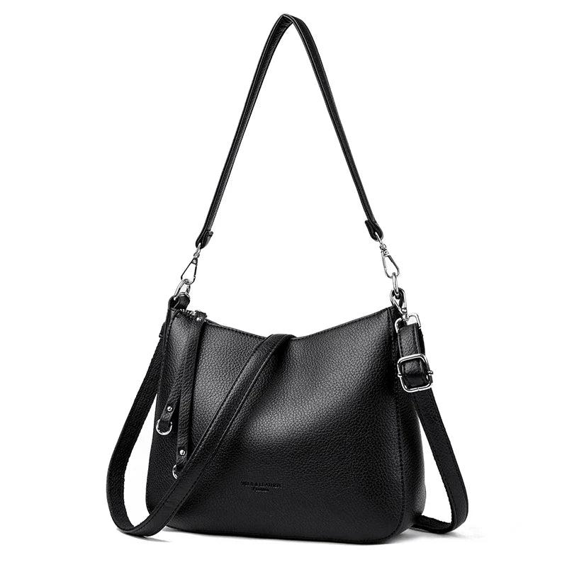 New Luxury Designer Handbag Solid Color PU leather Women Shoulder Bag Casual Crossbody Bags for Women New Zipper Messenger Bag
