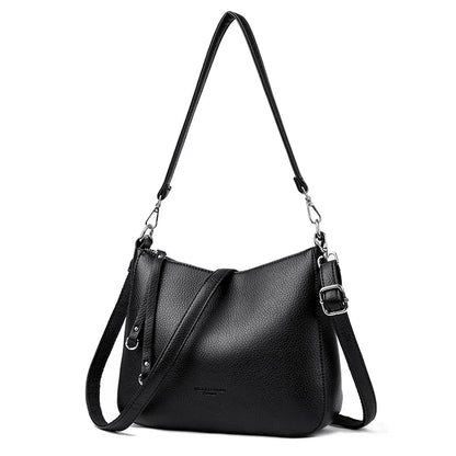 New Luxury Designer Handbag Solid Color PU leather Women Shoulder Bag Casual Crossbody Bags for Women New Zipper Messenger Bag