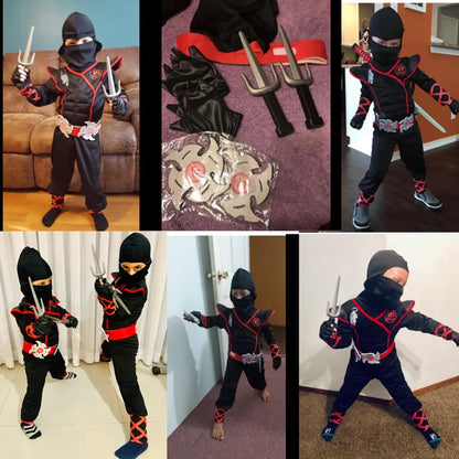 Black Ninja Costume Anime Ninja Toy Set Fighting Samurai Costume Mask Children's Holiday Best Gift