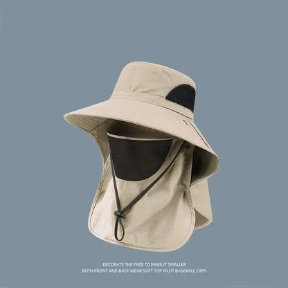 Summer Sun Hats UV Protection Outdoor Hunting Fishing Cap For Men Women Hiking Camping Visor Bucket Hat Neck Flap Fisherman Hat