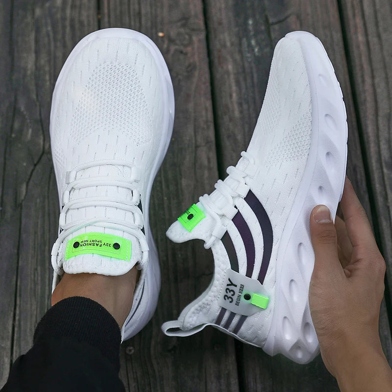 2025 Men Running Shoes Lightweight Sports Shoes Mesh Breathable Casual Running Shoes Women Anti Slip Outdoor New Product Launch
