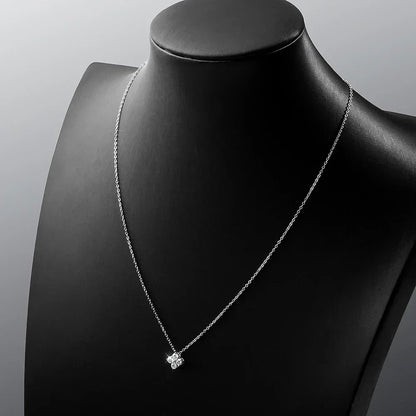 Lucky clove Moissanite Pendant Earrings S925 Sterling Silver Plated 18K Gold 0.4Cttw 4-Stone Diamond Necklace For Women Jewelry