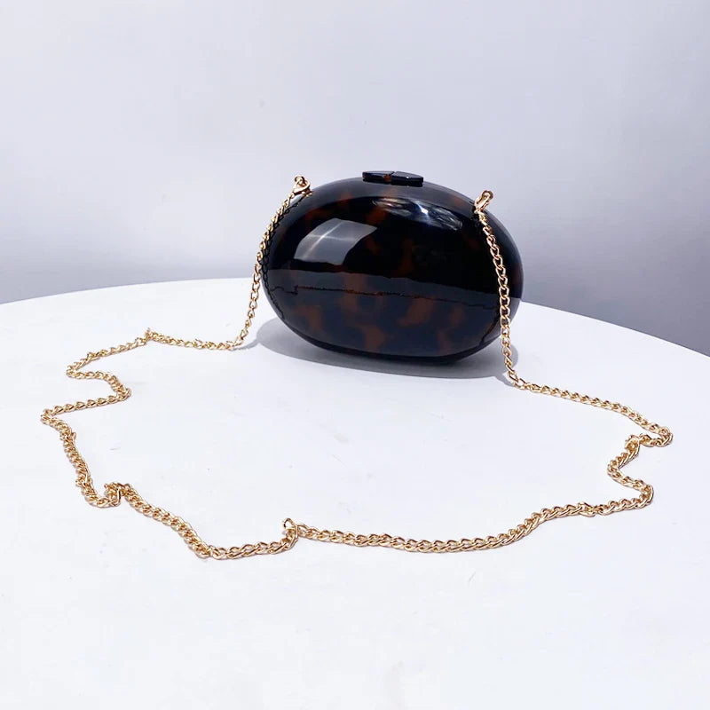Oval Acrylic Wedding Evening Clutch Party Bag For Women Luxury Designer Handbag And Purse 2024 New In Fashion Shoulder Crossbody