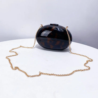 Oval Acrylic Wedding Evening Clutch Party Bag For Women Luxury Designer Handbag And Purse 2024 New In Fashion Shoulder Crossbody