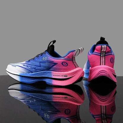 Men Sport Shoes Professional Cushioned Carbon Plate Running Shoes Breathable Lace-up Casual Sneakers Marathon Athletic Footwear