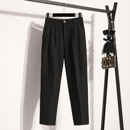 Plus Size Pants Woman 2026 Spring Autumn New Arrival High Waist Suit Pants High Quality Korean Style Straight Trousers