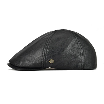 Lambskin Leather Ivy Newsboy Caps 6 Panel Cabbie Beret Hat Ivy Irish Gatsby Flat Driving Beret