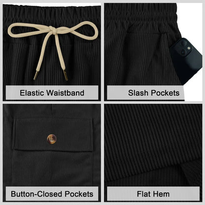 American Men's Heavy Loose Four Seasons Hip Hop Casual Sports Running Corduroy Tooling Shorts