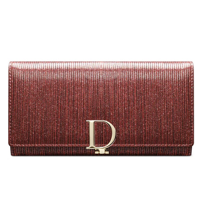 2025 New Women's Wallet, Long Wallet, Pearl D-Buckle, Large Capacity, Multiple Slots, Genuine Cowhide Wallet, Clutch Bag