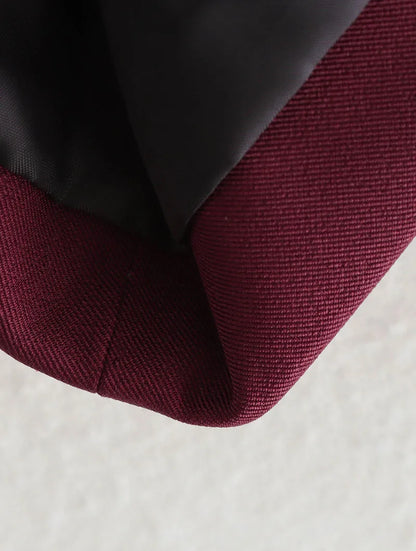 Vintage Wine Red Blazer Jacket Women Fashion Double-Breasted Long Sleeve Suit Jackets Female 2026 New Spring Lapel Office Coat