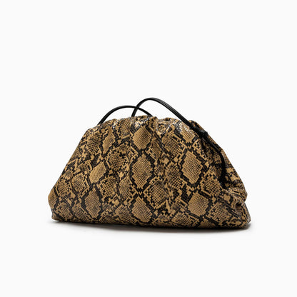 2026 Ruched Serpentine Dumpling Bags Women Pouch Handbag Cloud Clutch Snake Pattern Shoulder Crossbody Bag Luxury Designer Bag