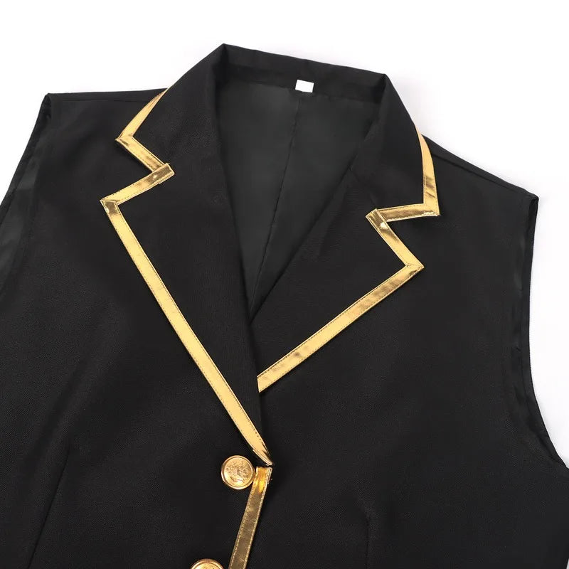 Men Suit Vest British Style Slim Contrast Color Male Waistcoat Turn Down Collar Single-breasted Wedding Party Man Vest