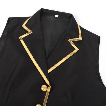 Men Suit Vest British Style Slim Contrast Color Male Waistcoat Turn Down Collar Single-breasted Wedding Party Man Vest