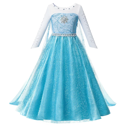 Elsa Anna Snow Queen Dress for Girls Princess Costume Birthday Halloween Christmas Carnival Outfit Kids Cosplay 2-8Y Vestido