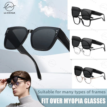 Brand Oversized Frame Cover Optical Glasses Trend Fit Over Sunglasses For Men Women Polarized TR-90 Anti-Glare UV400 Eyewear