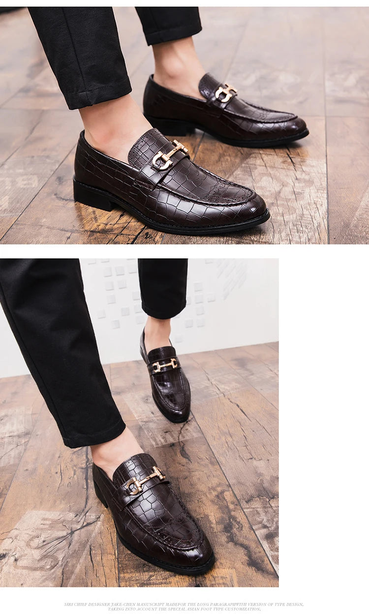 High Quality Casual Business Leather Shoes For Men Classic Social Leather Shoes Men Party Formal Loafers Men Dress Shoes Retro