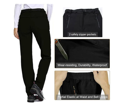 Women Winter Ski Trekking Pants Hiking Snow Autumn Outdoor Soft Shell Thick Cloth Keep Warm Windproof Warm Camping Trousers