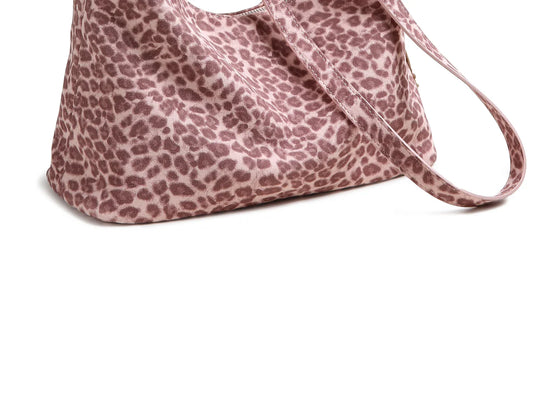 y2k leopard Print Shoulder Bag, Cute Puppy Pendant, Large Capacity Hobo Bag for Women's Casual Commute 3-Way Carry
