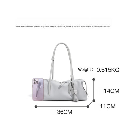 2026New Women's Casual Top Grain Leather Shoulder Bag Large Capacity Soft Pillow Handbag Underarm Tote for Daily Commute