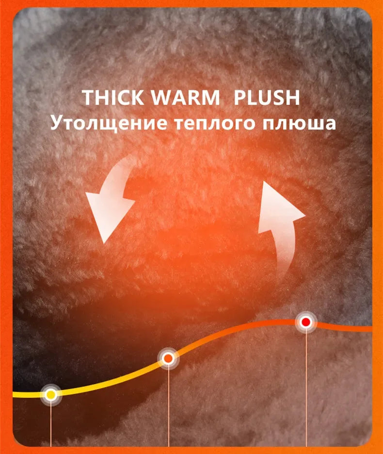 New Warm Men Plush Snow Boots High Top Winter Men's Boots Waterproof Winter Motorcycle Boots Outdoor Anti-Slip Men Hiking Boots