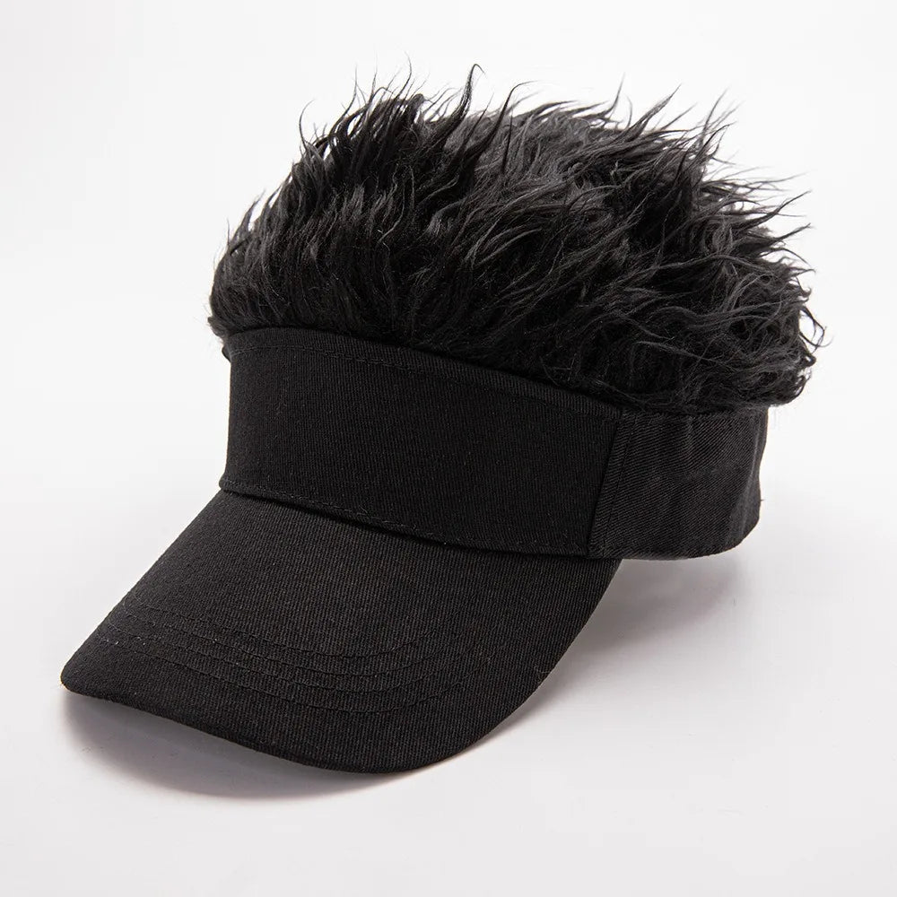Men Women Baseball Cap With Spiked Hairs Wig Hat Spiked Wigs Casual Unisex Sunshade Adjustable Sun Visor