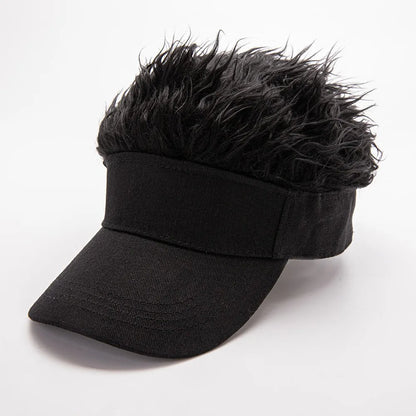 Men Women Baseball Cap With Spiked Hairs Wig Hat Spiked Wigs Casual Unisex Sunshade Adjustable Sun Visor