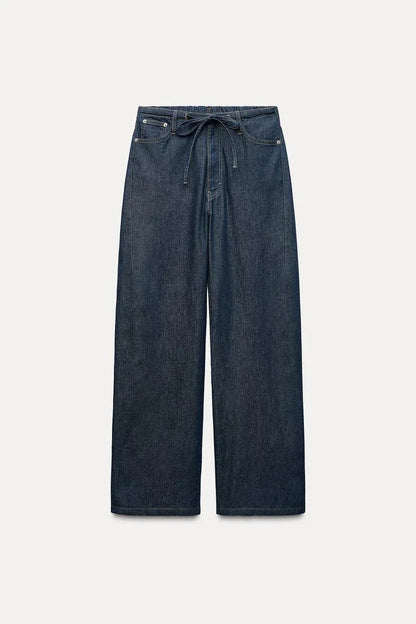 Spring New Women's Comfortable Slimming Straight Jeans High Waist Pants Durable Long Trousers Faionable Ladies Denim