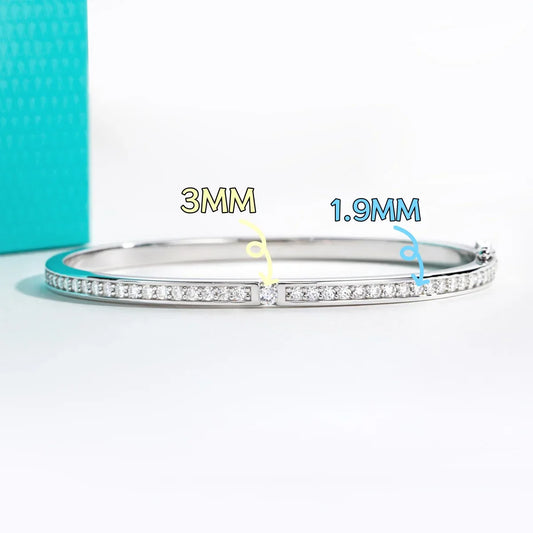 Bracelet éternité Moissanite 2,017 carats en argent sterling 925 et or blanc 18 carats, bracelet classique pour femmes, cadeau