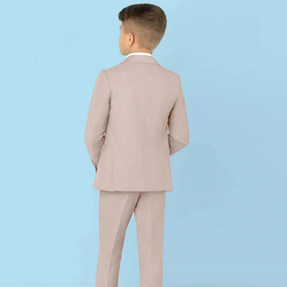 Classic Solid Paisley Suits for Boys 3-Piece Smart Stylish Boy's Tuxedo Formal Outfit For Kids Blazer Vest And Pants For Party