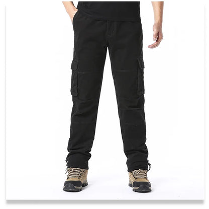Big Size Men's Casual Sports Pants Stretch Waist Tactical Cargo Pants Man Hiking Pants Joggers Cotton Trousers
