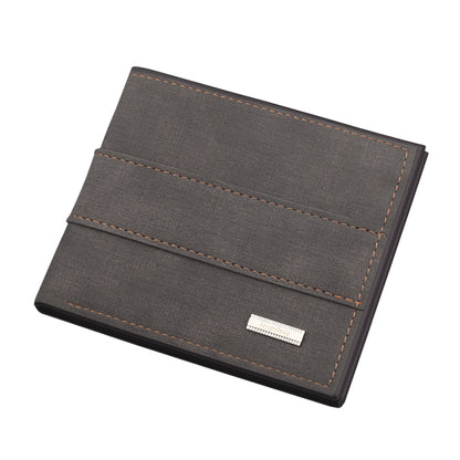 Men Wallet Patchwork PU Leather Small Card Holder Short Wallets Man Purse Card Case Casual Standard Wallet