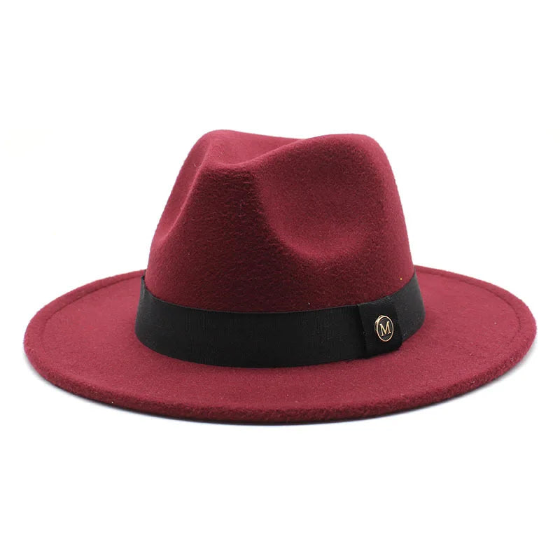 Wool Fedora Hat For Women Men Winter Autumn Fashion Church Jazz Hats Viking British Flat Brim Felt Hat Outdoor Casual Fedoras