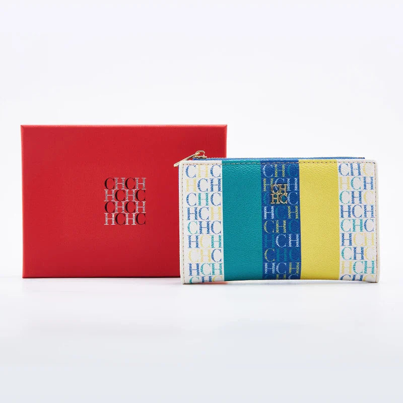 Women's Wallet CHCH Fashion Letter Cartoon Pattern Classic Retro Long Storage Wallet PVC Material Bag